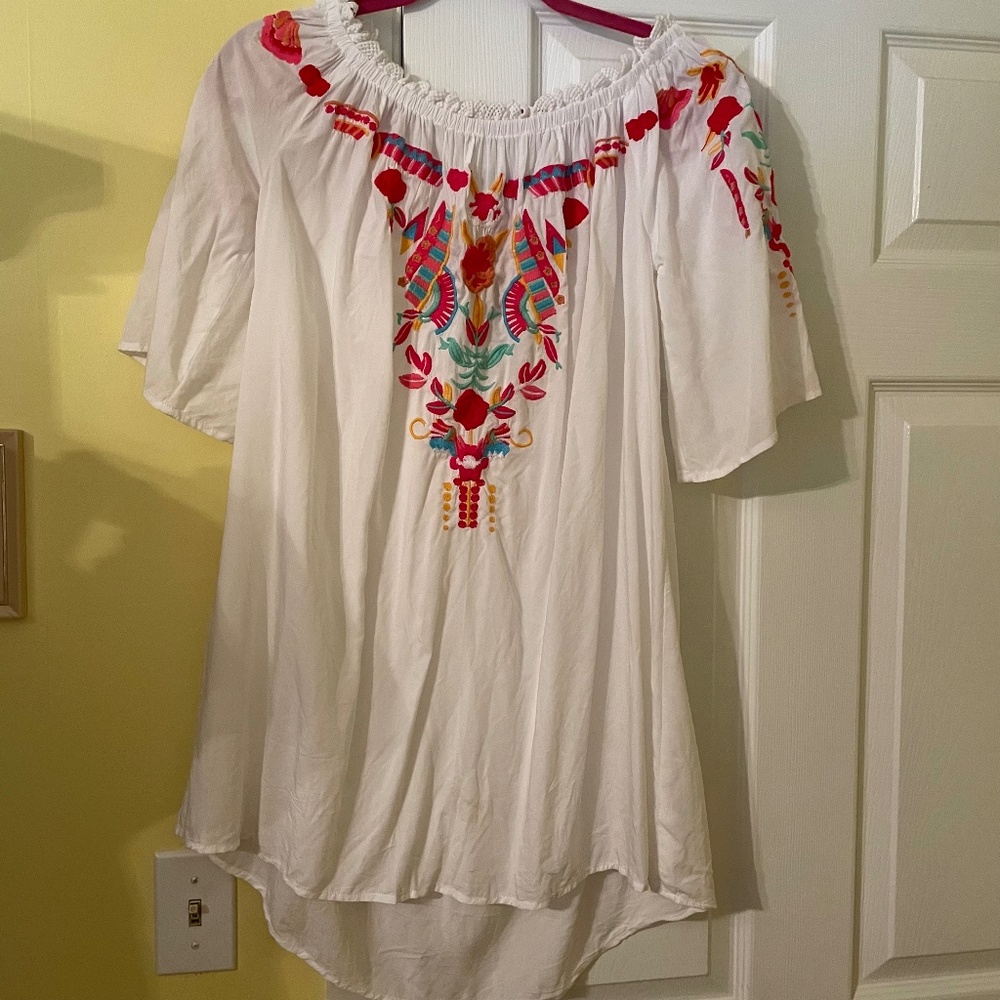 Blue Island White Blouse
